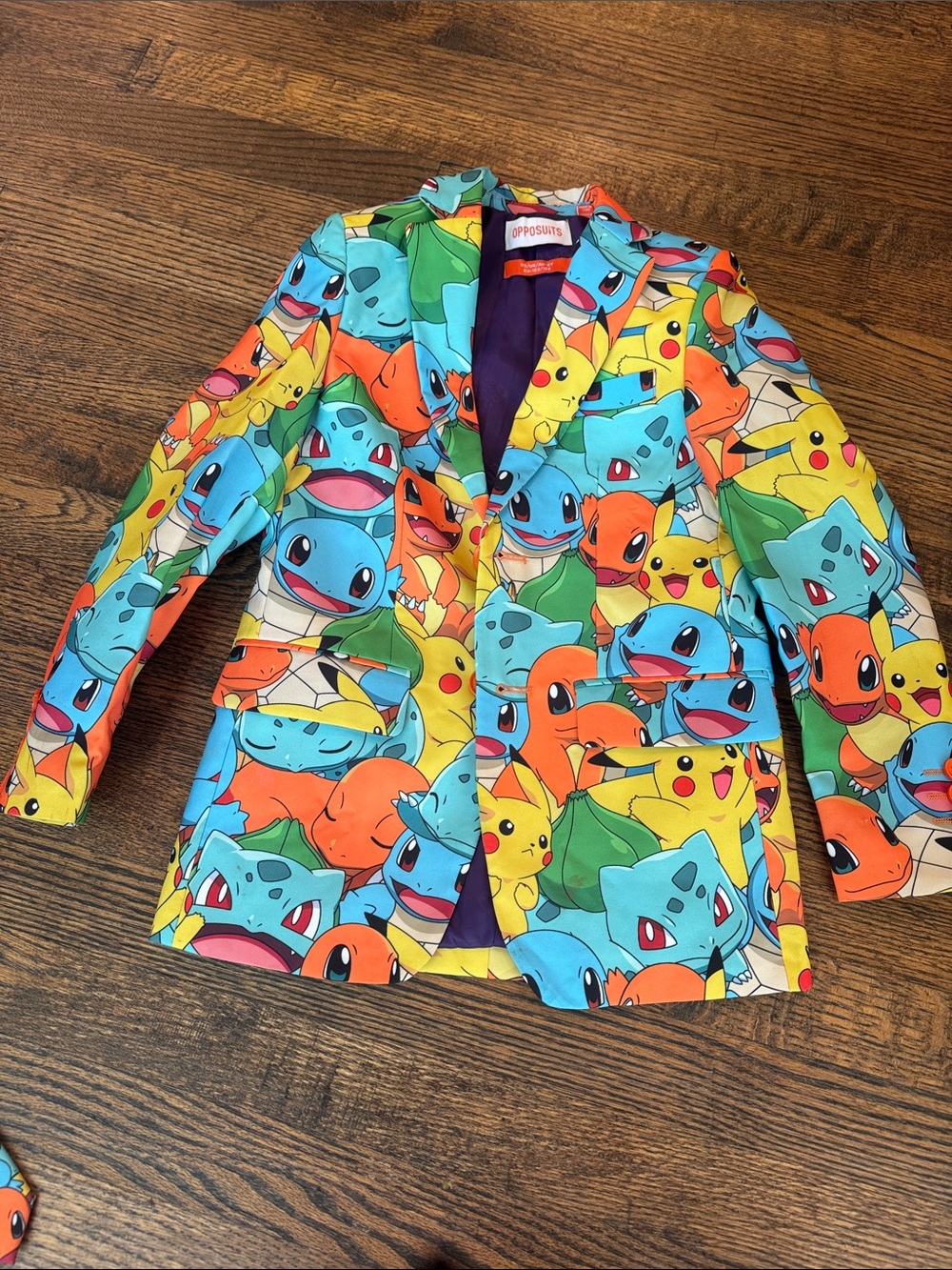 OppoSuits Kids Pokémon Character Blue Orange Yellow Pattern Suit -8y - Picture 2 of 9